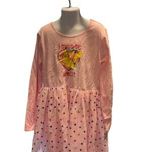 Girls Pokemon Tutu Pink Dress With Hearts L 10/12